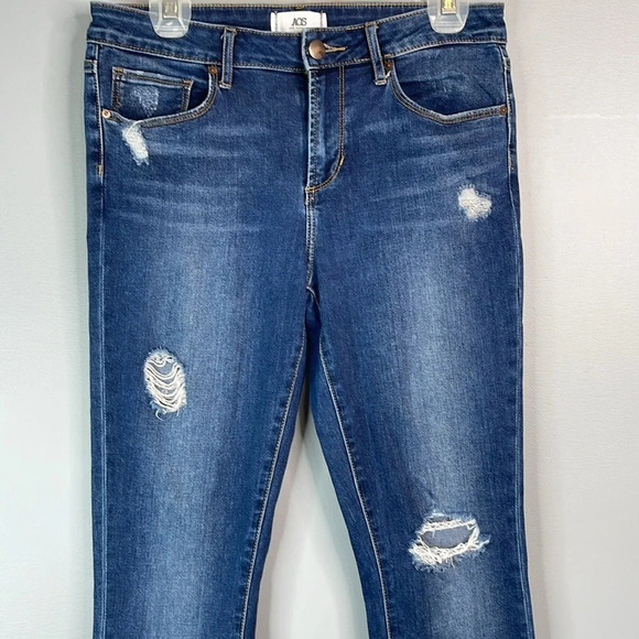 AOS Articles Of Society Sharon Skinny Jeans Nevada Blue Dark Wash Distressed 28 - Picture 3 of 12